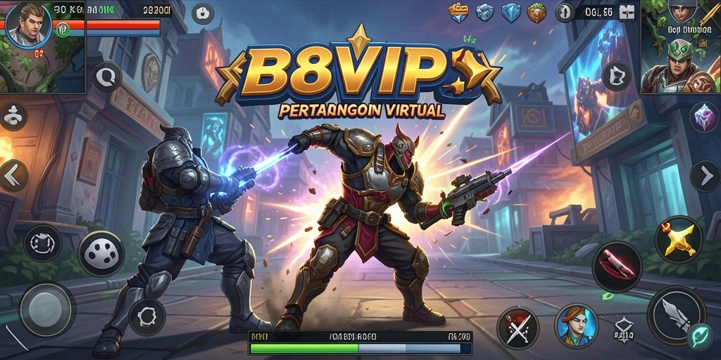 Tampilan seru pertarungan dalam game B8VIP dengan grafis menawan.