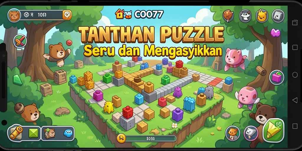 Tampilan menantang Gameplay Puzzle dalam COO77 yang seru.