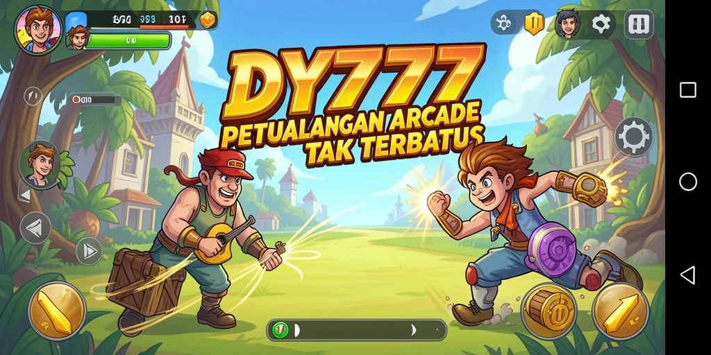 Tampilan gameplay seru di DY777 dengan aksi penuh warna.