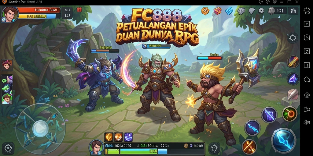 Screenshot FC888 menampilkan aksi seru dalam pertempuran RPG.