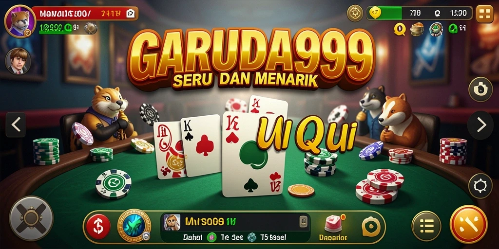 Tampilan gameplay seru dari GARUDA999 yang menampilkan aksi permainan QiuQiu.