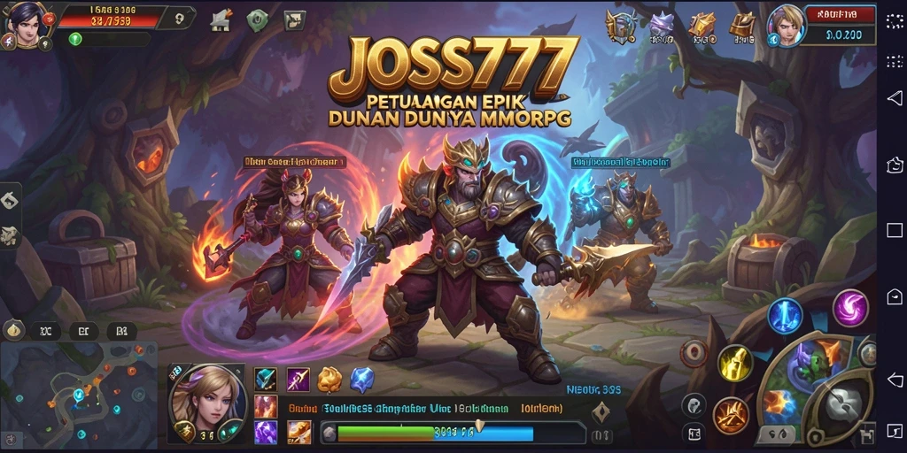 Screenshot JOSS777 menampilkan aksi pertempuran seru dalam dunia MMORPG.