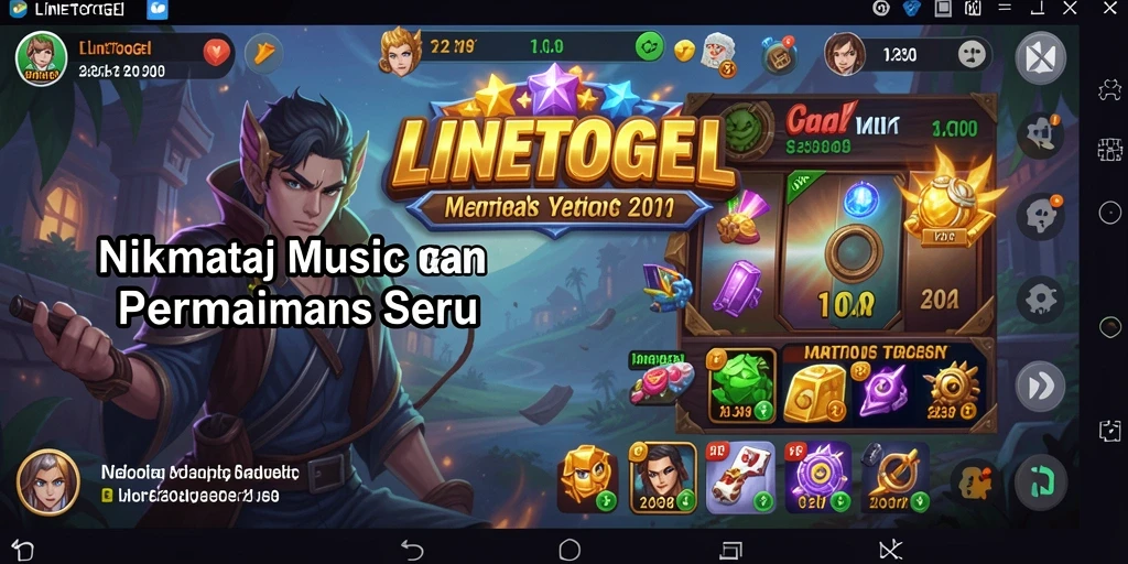 Screenshot gameplay LINETOGEL yang menampilkan keseruan bermain musik.