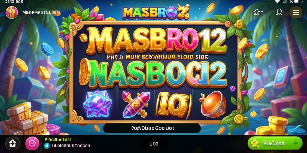 Screenshot gameplay MASBRO12 yang menunjukkan keseruan dan fitur slot.