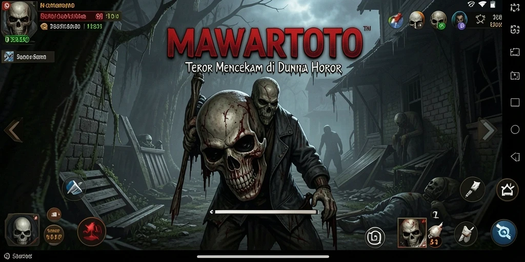 Screenshot gameplay MAWARTOTO menampilkan suasana horor yang menegangkan.