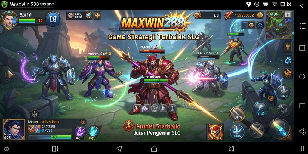 Screenshot utama MAXWIN288 yang menampilkan aksi pertempuran strategi yang seru.