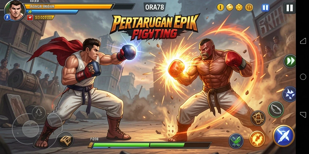 Gameplay seru di ORA78 dengan pertarungan dinamis.