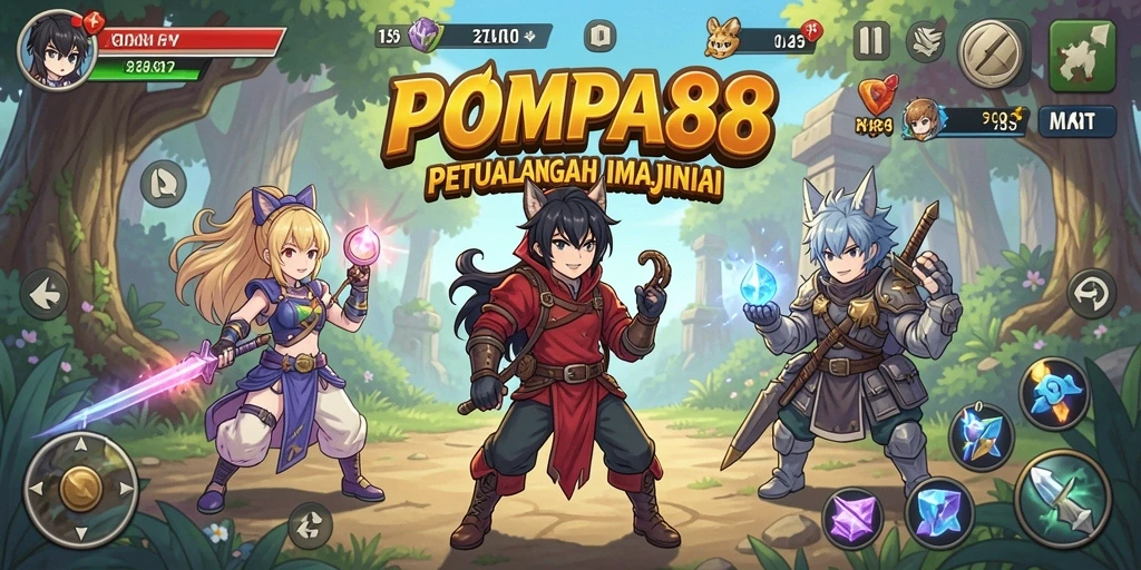 Screenshot POMPA88 menampilkan pertarungan seru antar karakter anime.