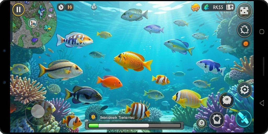 Gameplay menawan RK55 dengan aksi tembak ikan yang seru.