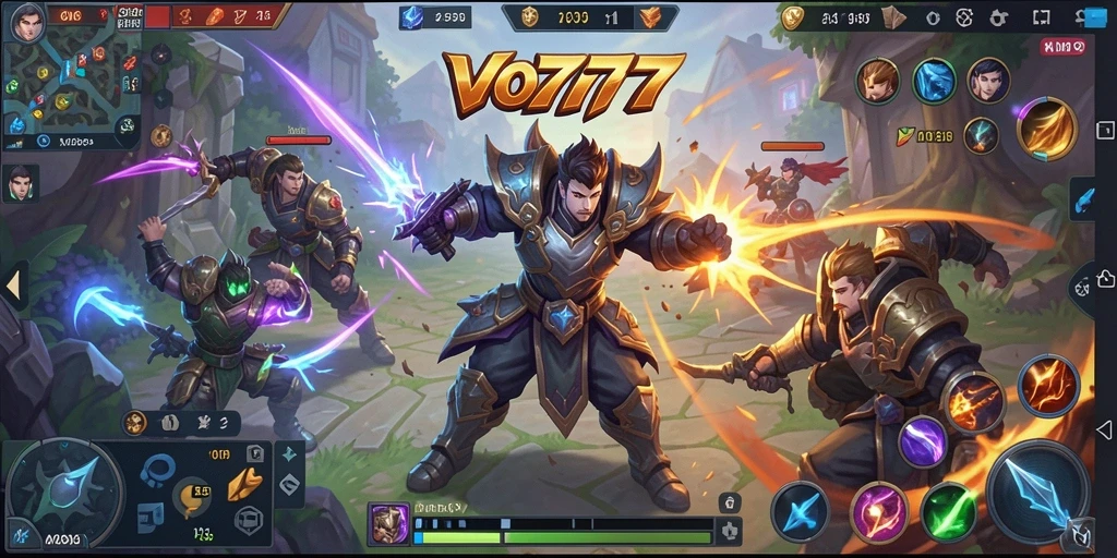 Tampilan gameplay seru di VO777 dengan pertarungan para hero.